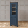 Westbury Blue Painted Tall Glazed Corner Cabinet