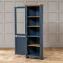 Westbury Blue Painted Tall Glazed Corner Cabinet