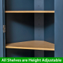 Westbury Blue Painted Tall Glazed Corner Cabinet