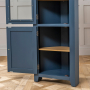 Westbury Blue Painted Tall Glazed Corner Cabinet