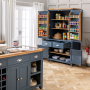 Westbury Blue Painted Large Kitchen Larder Pantry Cupboard