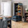 Westbury Blue Painted Single Kitchen Larder Pantry Cupboard