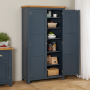 Westbury Blue Painted Double Shaker Kitchen Pantry Cupboard