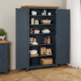 Westbury Blue Painted Double Shaker Kitchen Pantry Cupboard