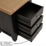 Cheshire Black Painted Oak 3 Drawer Bedside Table