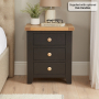 Cheshire Black Painted Oak 3 Drawer Bedside Table