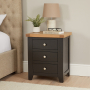 Cheshire Black Painted Oak 3 Drawer Bedside Table