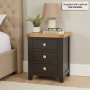 Cheshire Black Painted Oak 3 Drawer Bedside Table