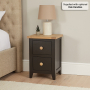 Cheshire Black Painted Oak Slim 2 Drawer Bedside Table