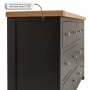 Cheshire Black Painted Oak Wide 6 Drawer Chest