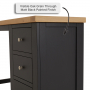 Cheshire Black Painted Oak 3 Drawer Pedestal Dressing Table