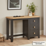 Cheshire Black Painted Oak Pedestal Dressing Table Set with Stool