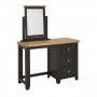 Cheshire Black Painted Oak Pedestal Dressing Table Set with Mirror