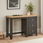 Cheshire Black Painted Oak Pedestal Dressing Table Set with Mirror