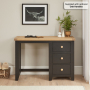 Cheshire Black Painted Oak 3 Drawer Pedestal Dressing Table