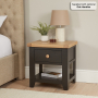 Cheshire Black Painted Oak 1 Drawer Side Lamp Table