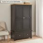 Cheshire Black Painted Oak Double 2 Door Wardrobe with 2 Drawers