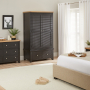 Cheshire Black Painted Oak Double 2 Door Wardrobe with 2 Drawers