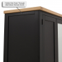 Cheshire Black Painted Oak Triple 3 Door Mirrored Wardrobe with 3 Drawers