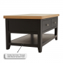 Cheshire Black Painted Oak 2 Drawer Coffee Table with Shelf 