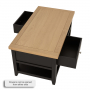 Cheshire Black Painted Oak 2 Drawer Coffee Table with Shelf 