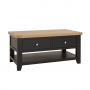 Cheshire Black Painted Oak 2 Drawer Coffee Table with Shelf 