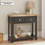 Cheshire Black Painted Oak 2 Drawer Hall Console Table