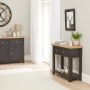 Cheshire Black Painted Oak 2 Drawer Hall Console Table