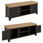 Cheshire Black Painted Oak Medium Widescreen TV Unit – Up to 60” TV Size