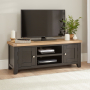 Cheshire Black Painted Oak Medium Widescreen TV Unit – Up to 60” TV Size