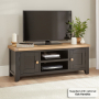 Cheshire Black Painted Oak Medium Widescreen TV Unit – Up to 60” TV Size