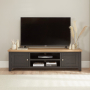 Cheshire Black Painted Oak Large Widescreen TV Unit – Up to 80” TV Size