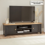 Cheshire Black Painted Oak Large Widescreen TV Unit – Up to 80” TV Size