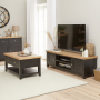 Cheshire Black Painted Oak Large Widescreen TV Unit – Up to 80” TV Size