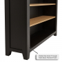 Cheshire Black Painted Oak Wide Low Bookcase 