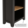 Cheshire Black Painted Oak Tall Narrow Bookcase 