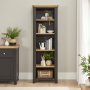 Cheshire Black Painted Oak Tall Narrow Bookcase 