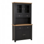 Cheshire Black Painted Oak Medium Glazed Dresser Sideboard