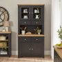 Cheshire Black Painted Oak Medium Glazed Dresser Sideboard