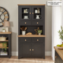 Cheshire Black Painted Oak Medium Glazed Dresser Sideboard