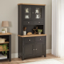 Cheshire Black Painted Oak Medium Glazed Dresser Sideboard