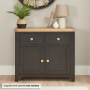 Cheshire Black Painted Oak Medium 2 Drawer 2 Door Sideboard