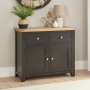 Cheshire Black Painted Oak Medium 2 Drawer 2 Door Sideboard