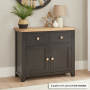 Cheshire Black Painted Oak Medium 2 Drawer 2 Door Sideboard