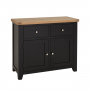 Cheshire Black Painted Oak Medium 2 Drawer 2 Door Sideboard