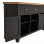 Cheshire Black Painted Oak Large 3 Drawer 3 Door Sideboard