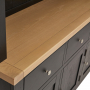 Cheshire Black Painted Oak Large Glazed Dresser Sideboard