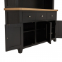 Cheshire Black Painted Oak Large Glazed Dresser Sideboard