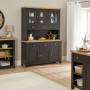 Cheshire Black Painted Oak Large Glazed Dresser Sideboard