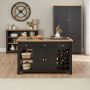 Cheshire Black Painted Oak Large Kitchen Island